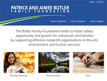 Tablet Screenshot of butlerfamilyfoundation.org